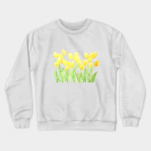 yellow tulips field Crewneck Sweatshirt